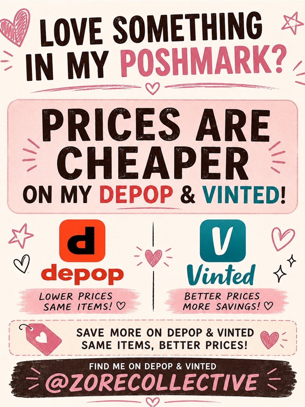 CHEAPER PRICES ON DEPOP & VINTED @ Zoré Collective